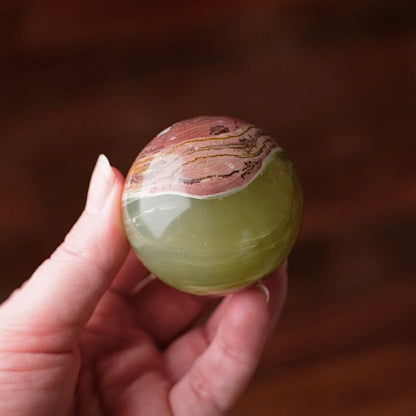 Green Calcite Sphere | Green Onyx Crystal Sphere