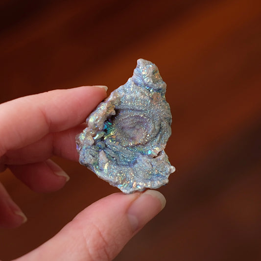 Aura Chalcedony Rose Specimen | Druzy Chalcedony Rosette
