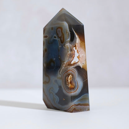 Druzy Agate Tower | Blue Carnelian Geode Crystal Point