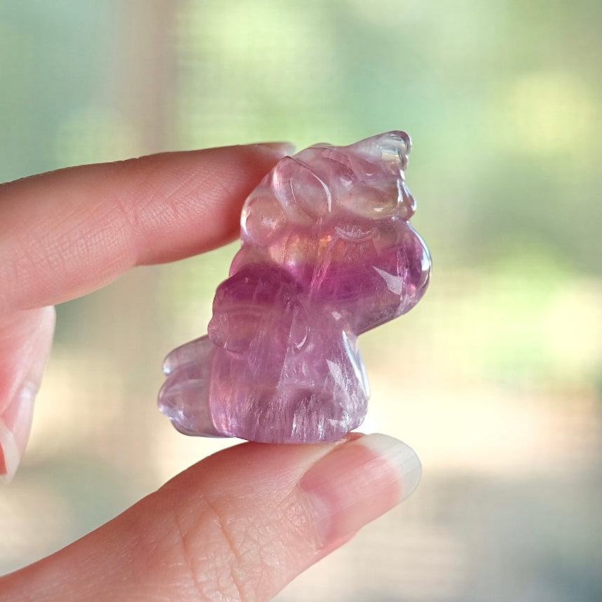 Fluorite Unicorn Carving | Baby Unicorn Rainbow Fluorite Animal