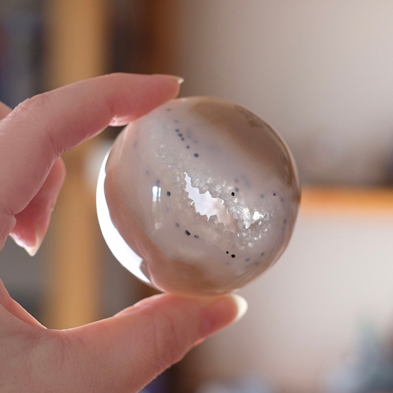 Druzy Agate Geode Sphere | Agate Crystal Sphere