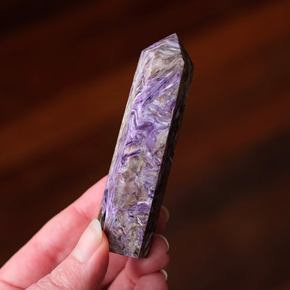 High Grade Charoite Point | Purple Charoite Crystal Tower