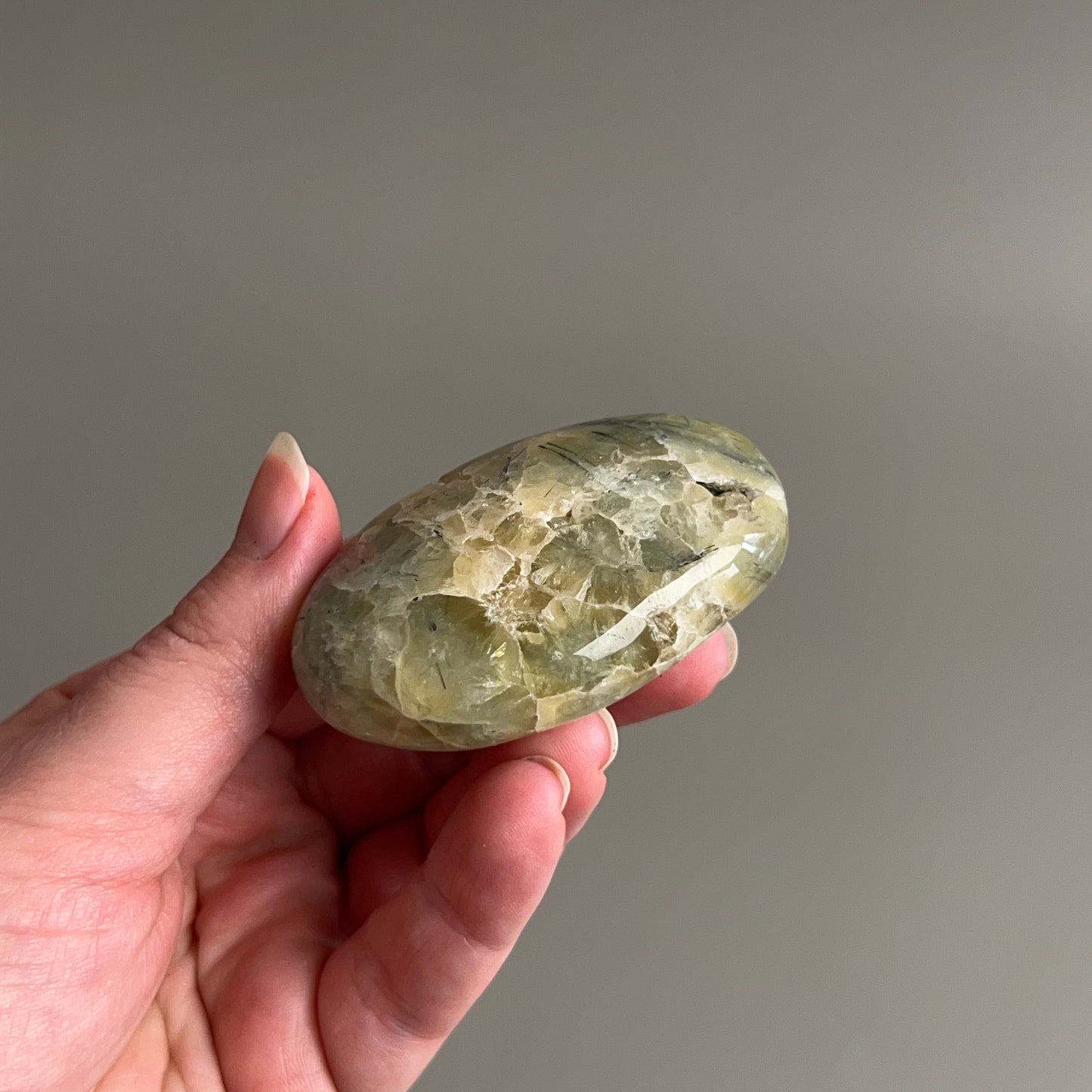 Prehnite Palm | Prehnite & Epidote Crystal Palm