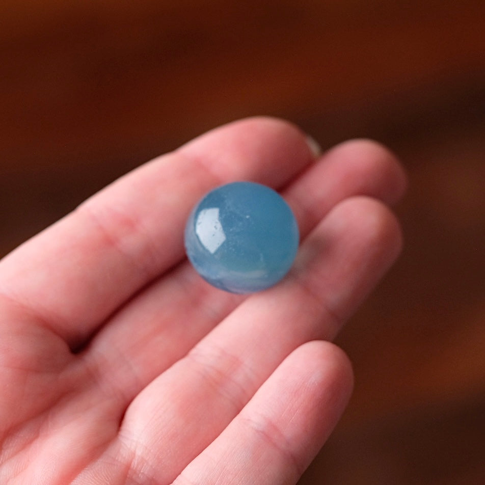 Lemurian Aquatine Calcite Sphere | Blue Onyx Crystal Sphere