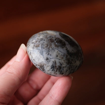 Merlinite Palm Stone | Dendritic Opal Palmstone