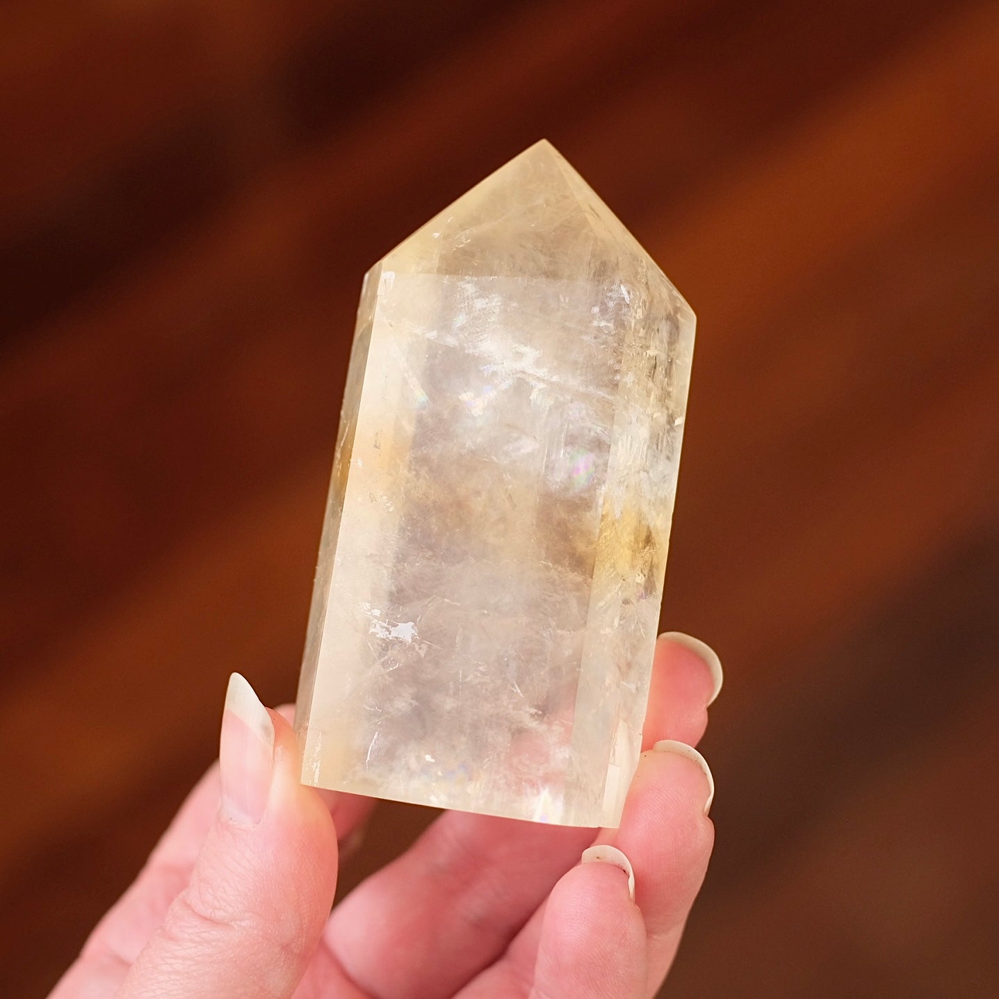 Honey Calcite Tower | Golden Optical Calcite Crystal Point