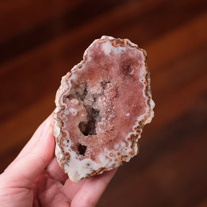 Raspberry Pink Amethyst Geode | Polished Pink Amethyst Crystal Specimen 10