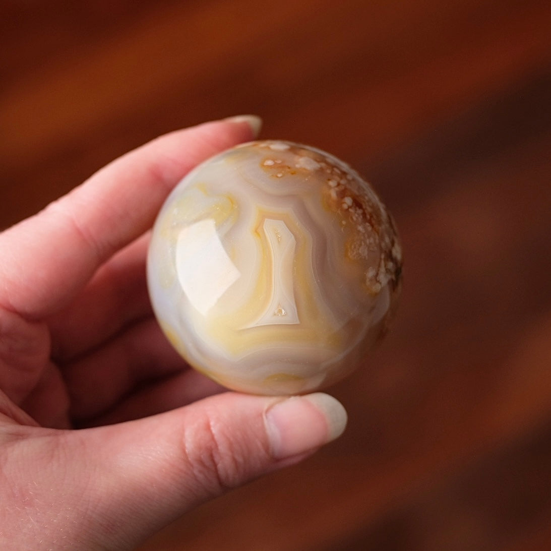 Flower Agate Sphere | Cherry Blossom Agate Crystal Sphere