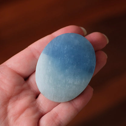 Aquamarine Palm | Blue Aquamarine Crystal Palmstone
