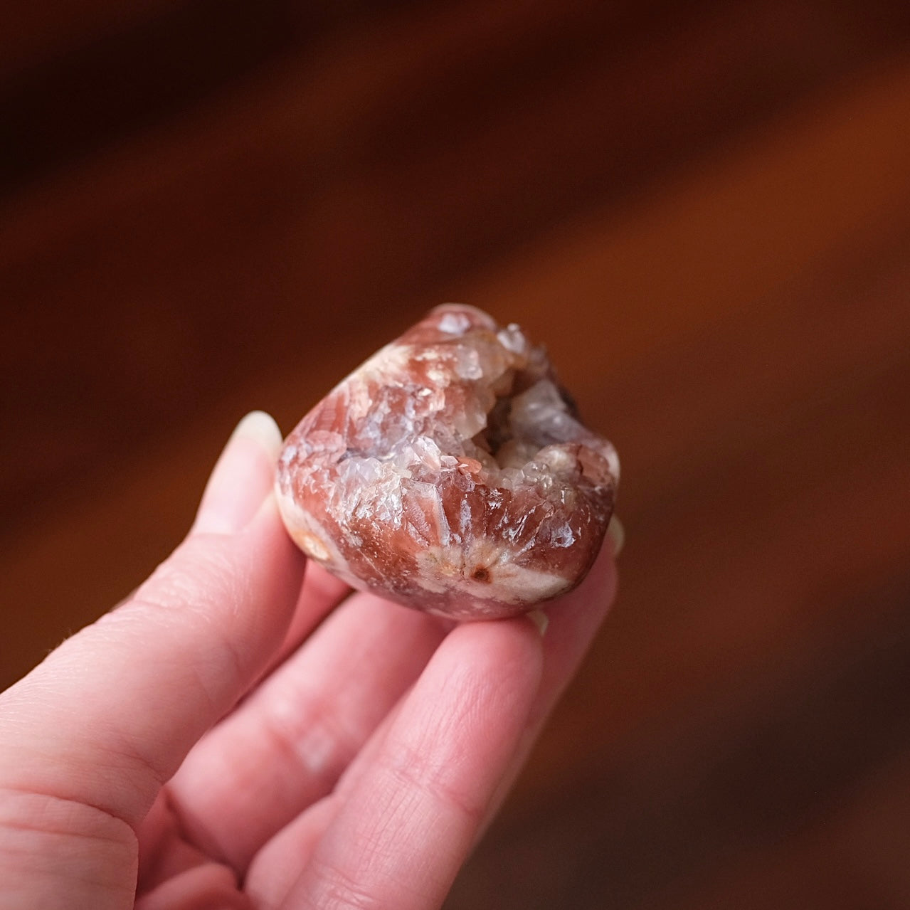 Raspberry Pink Amethyst Geode | Polished Pink Amethyst Crystal Specimen 3