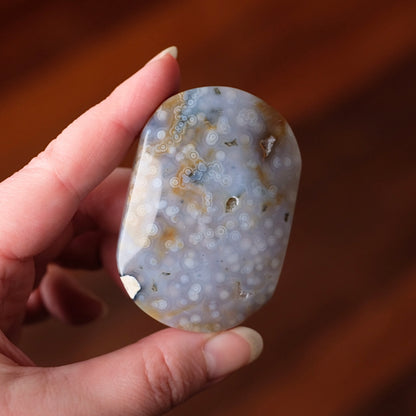 Ocean Jasper Palm | Blue Ocean Jasper Crystal Palmstone