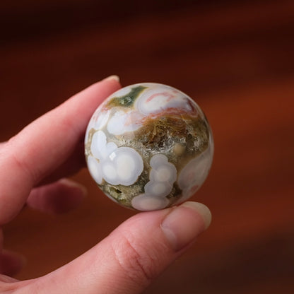 8th Vein Ocean Jasper Sphere | Orbicular Jasper Crystal Sphere