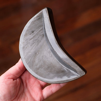 Silver Sheen Obsidian Moon Bowl | Crystal Dish