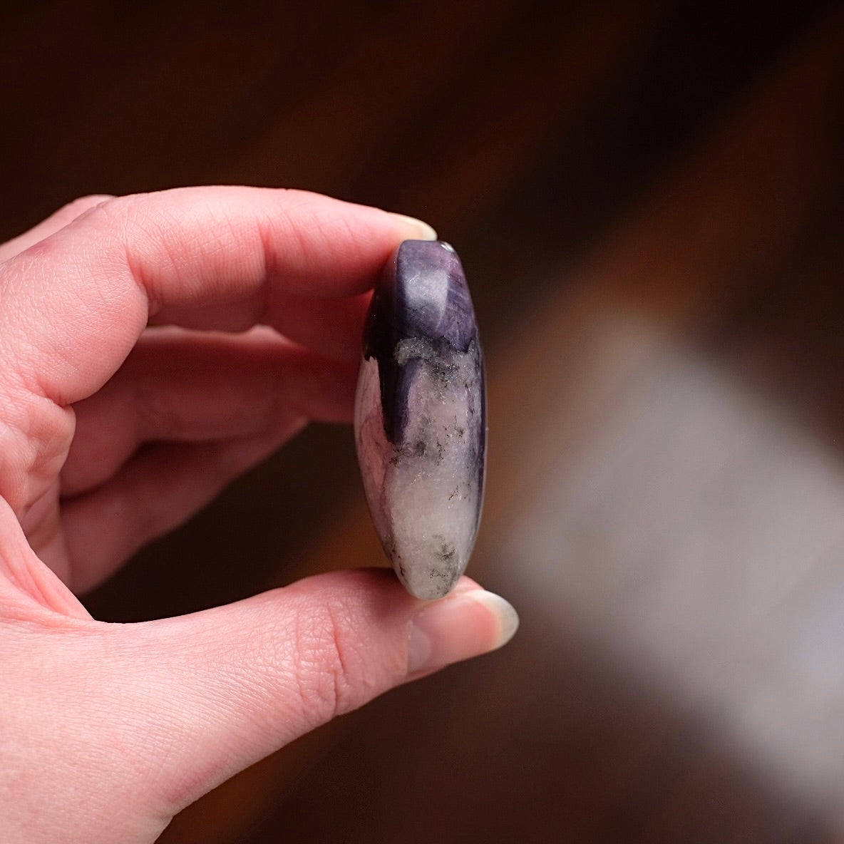 Gem Lepidolite Heart | Gemmy Purple Mica Crystal Heart Carving