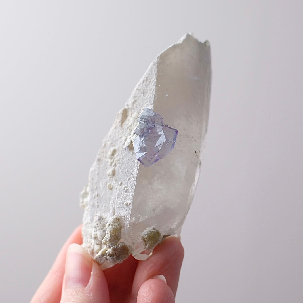 Yaogangxian Fluorite on Quartz Point | Quartz Crystal Specimen