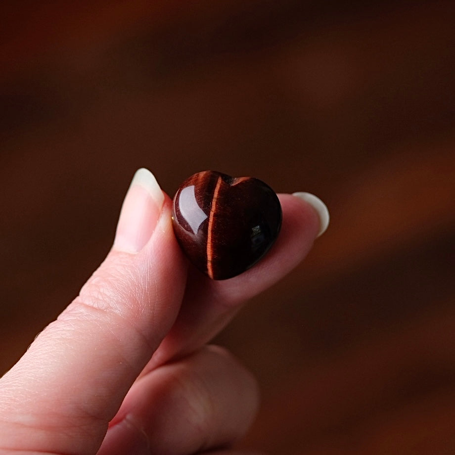 Red Tigers Eye Heart | Mini Tiger Eye Crystal Heart
