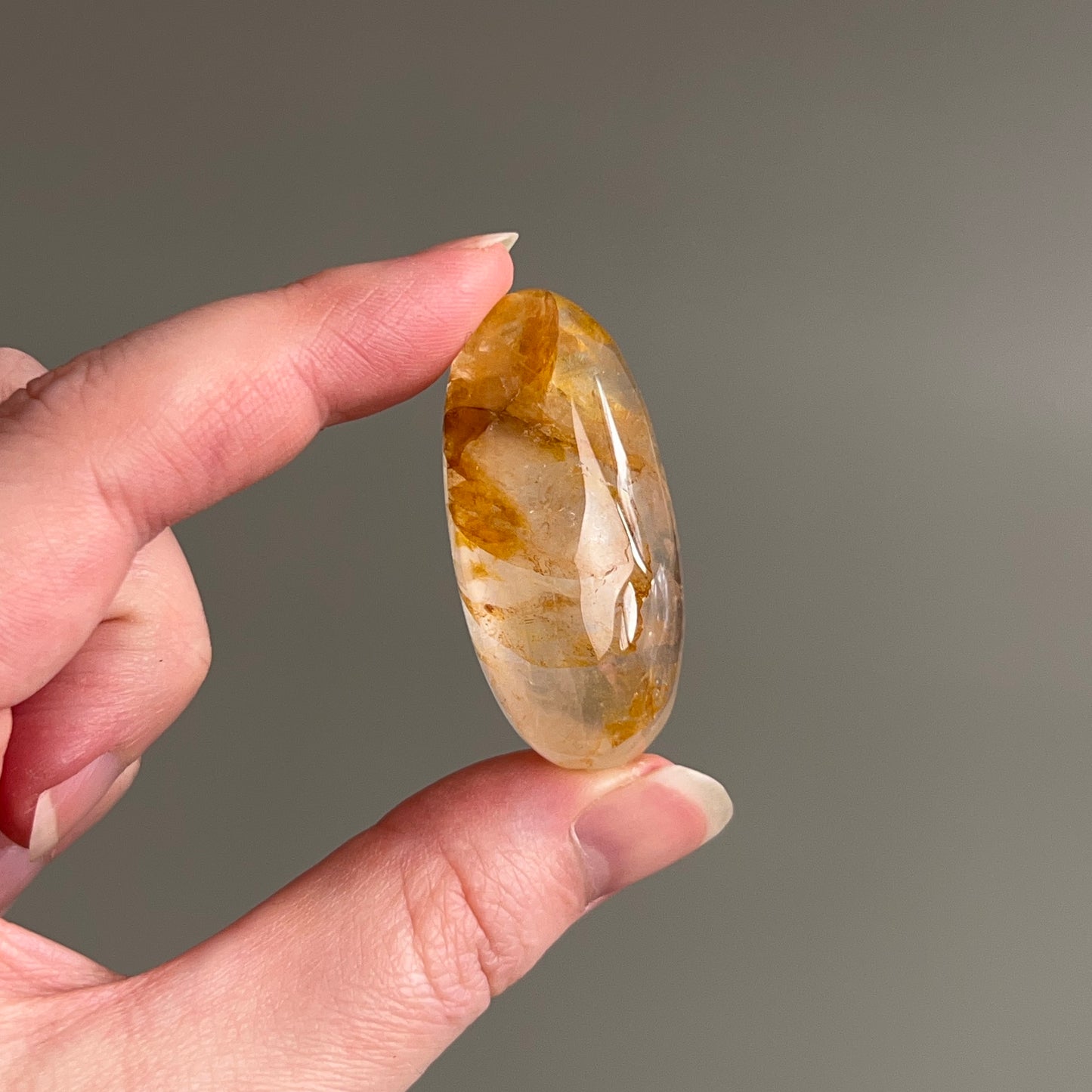 Golden Healer Quartz Palm | Golden Healer Crystal Palmstone