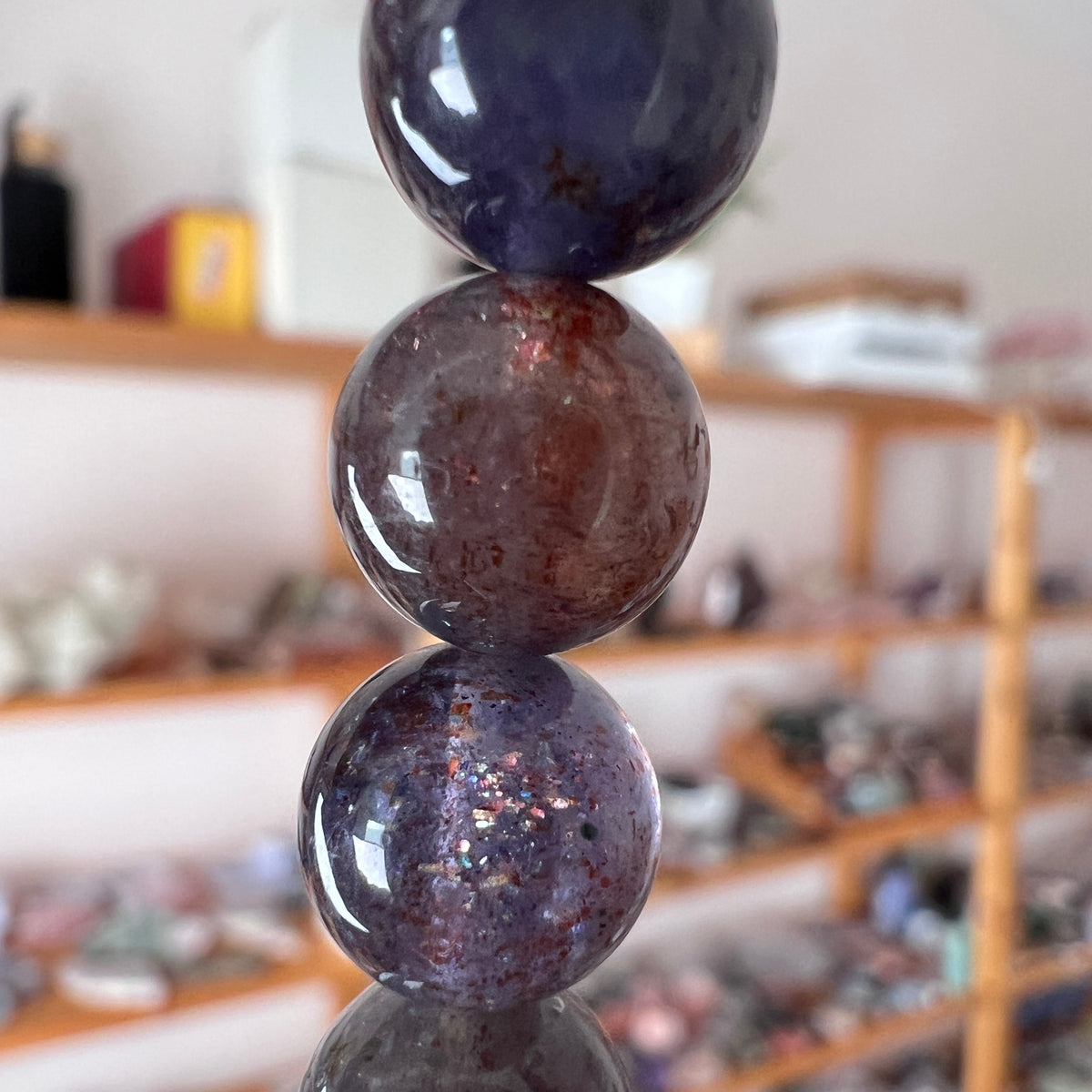 Bloodshot Iolite Bracelet | Gem Iolite Crystal Bracelet