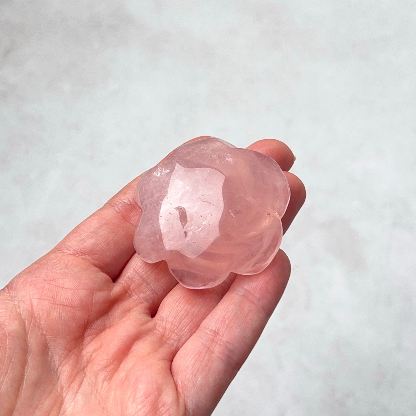 Rose Quartz Flower | Rose Quartz Crystal Flower Carving