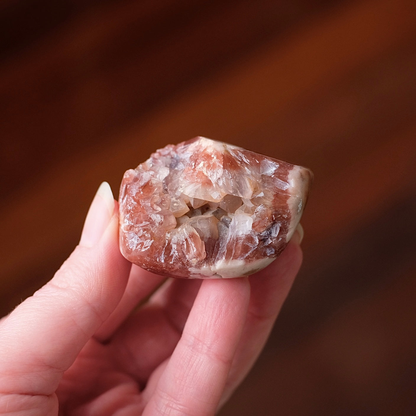 Raspberry Pink Amethyst Geode | Polished Pink Amethyst Crystal Specimen 3