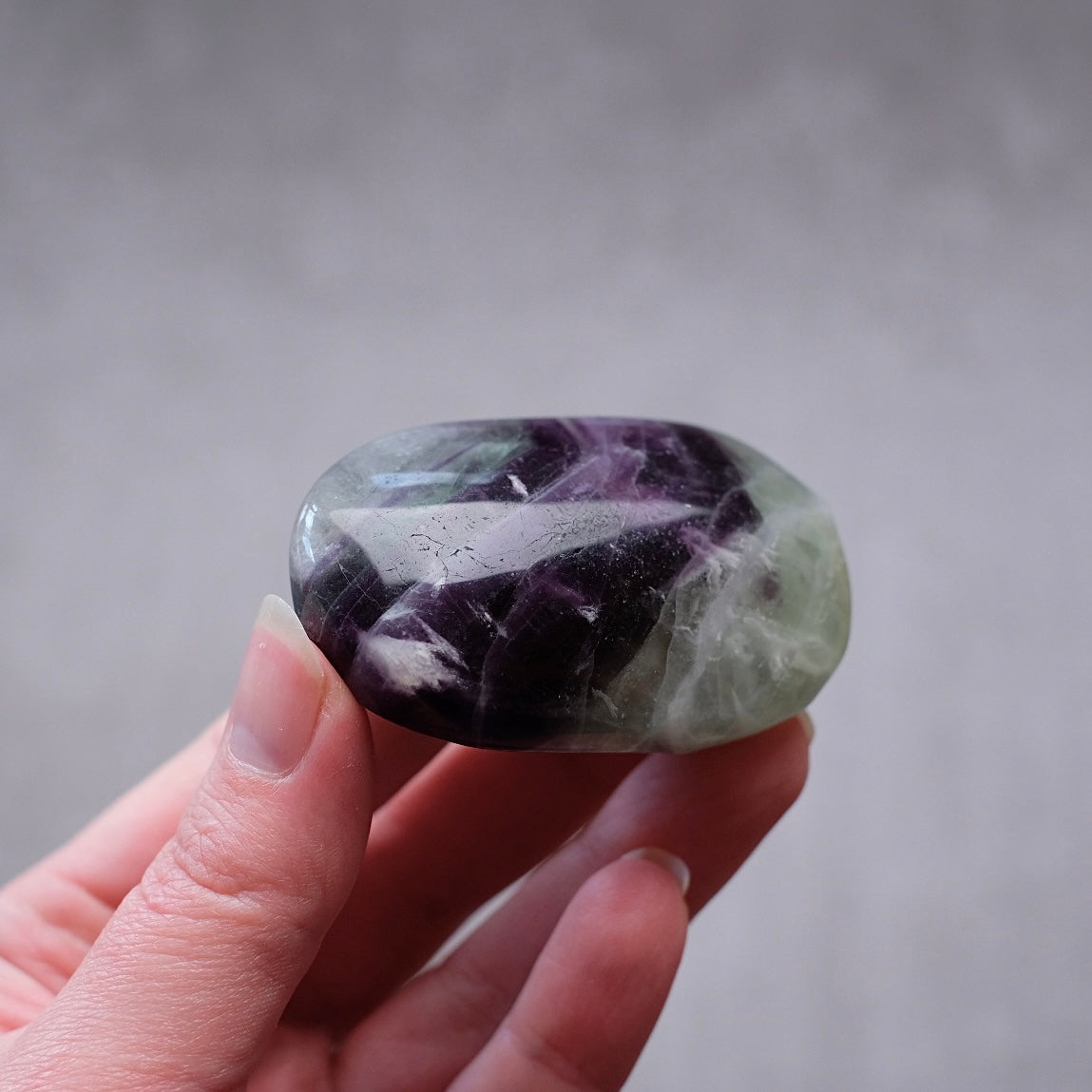 Feather Fluorite Palm | Snowflake Rainbow Fluorite Crystal