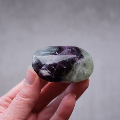 Feather Fluorite Palm | Snowflake Rainbow Fluorite Crystal