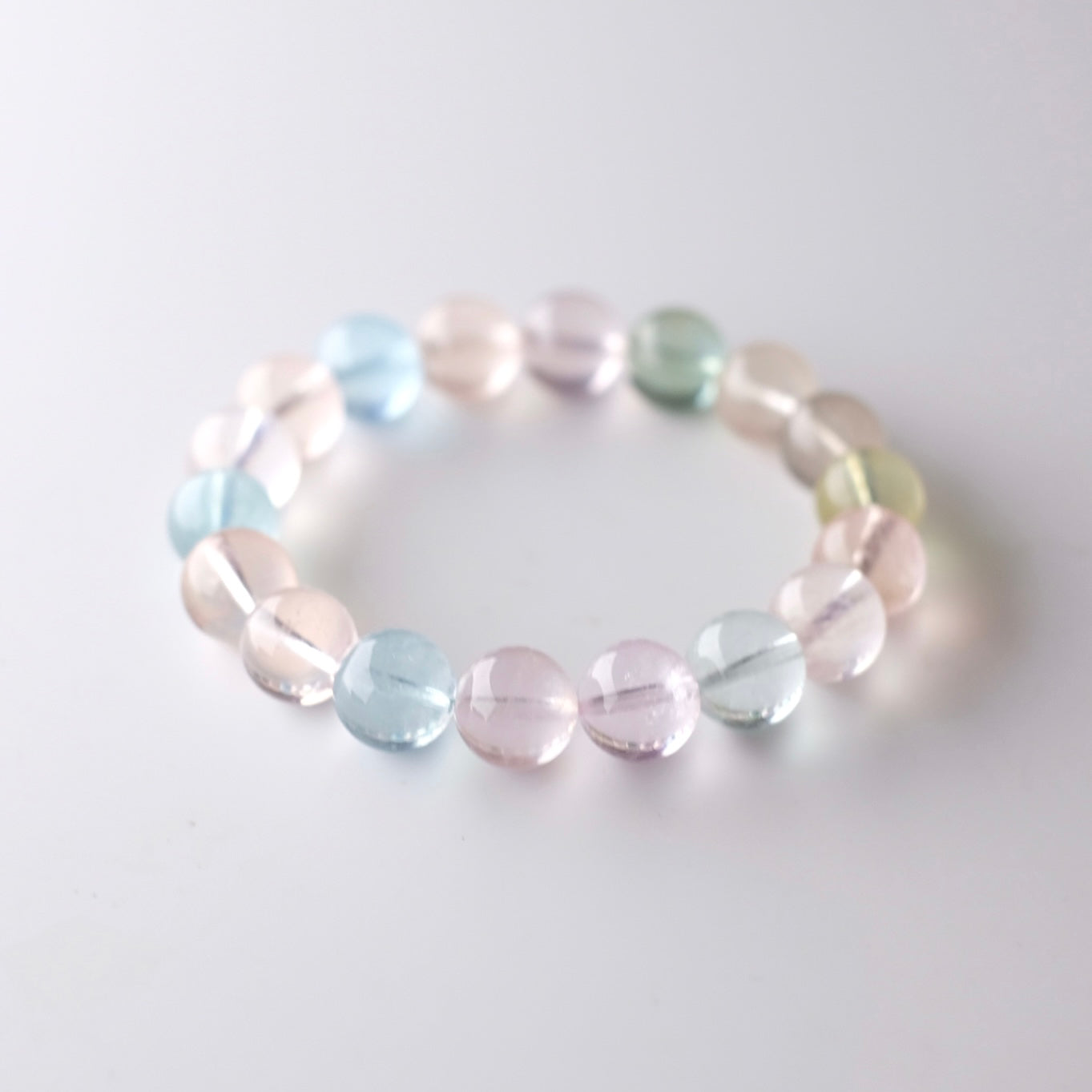 Morganite & Aquamarine Bracelet | Crystal Stretch Bracelet