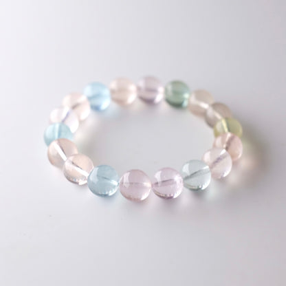 Morganite & Aquamarine Bracelet | Crystal Stretch Bracelet