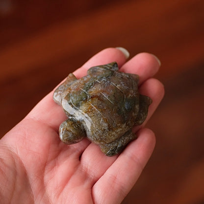 Moss Agate Turtle Carving | Crystal Animal | Crystal Turtle
