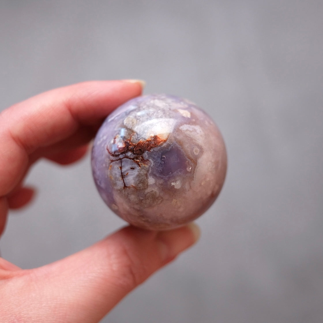 Flower Agate Sphere | Cherry Blossom Agate Crystal Sphere