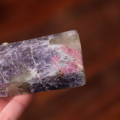 Unicorn Stone Tower w. Apatite | Pink Tourmaline + Lepidolite Crystal Point