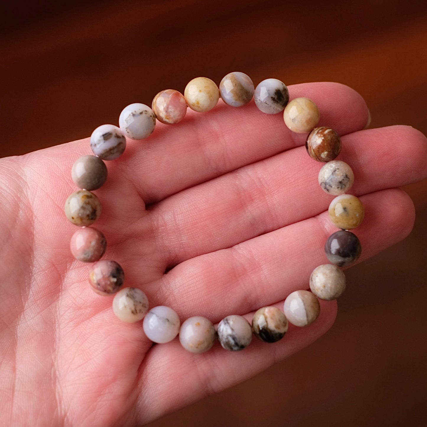 Peruvian Pink Opal Bracelet | Pink Opal Stretch Bracelet