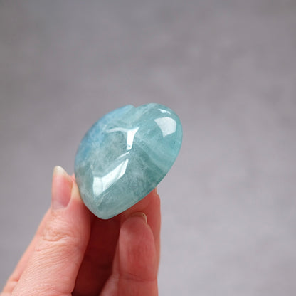 Aquamarine Heart | Blue Aquamarine Crystal Heart