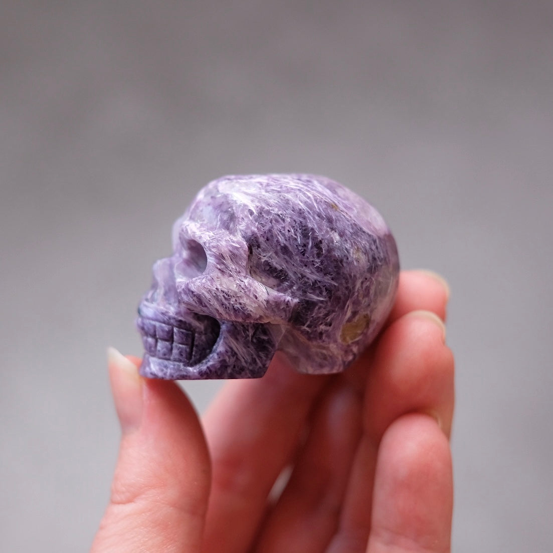 Charoite Crystal Skull | Purple Charoite Skull Crystal
