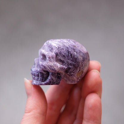 Charoite Crystal Skull | Purple Charoite Skull Crystal