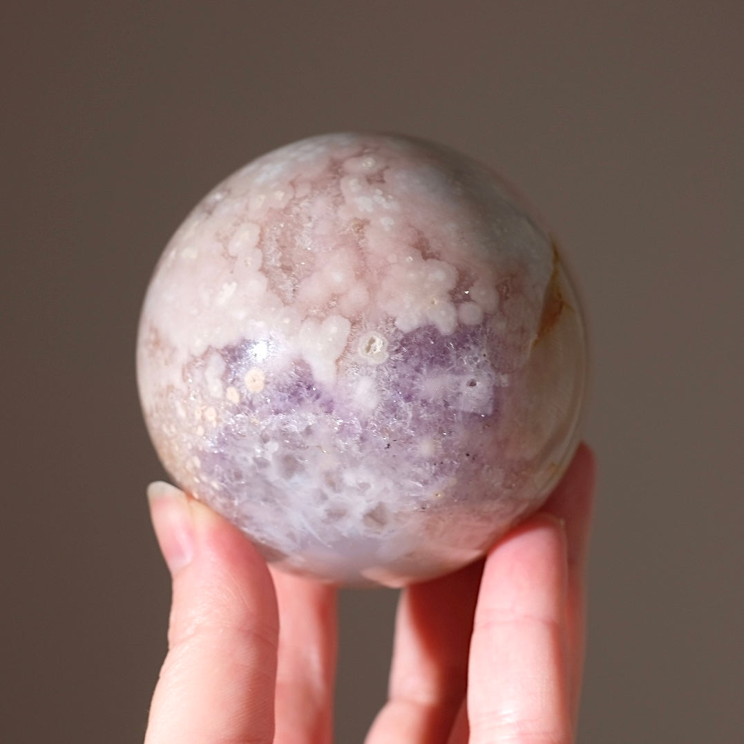 Pink Amethyst Flower Agate Sphere | Amethyst Crystal Sphere