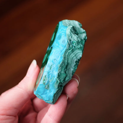 Malachite Chrysocolla Slice | Polished Malachite Crystal Slab