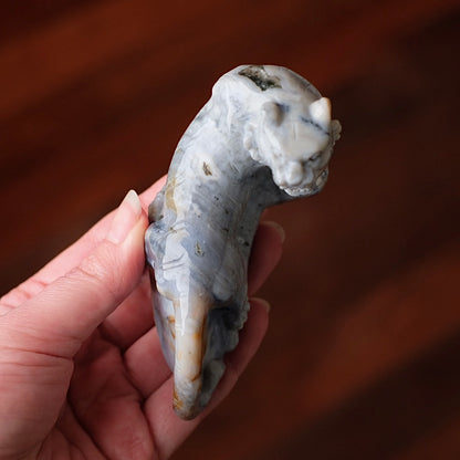 Ocean Jasper Tiger Carving | Tiger Figure Statue