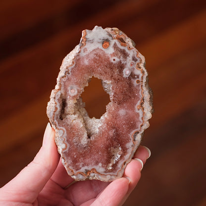 Raspberry Pink Amethyst Geode | Polished Pink Amethyst Crystal Specimen 11