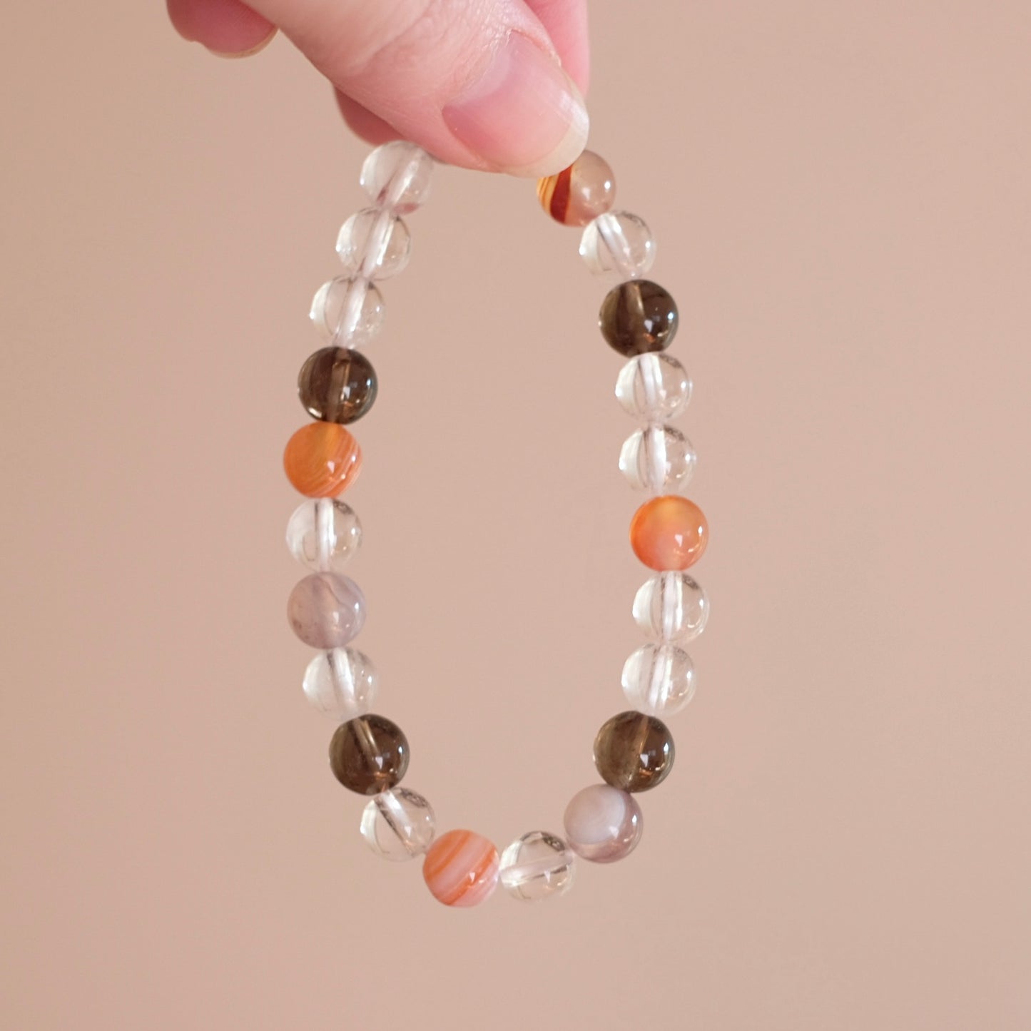 Carnelian, Quartz & Agate Crystal Bracelet | OOAK Crystal Bracelet
