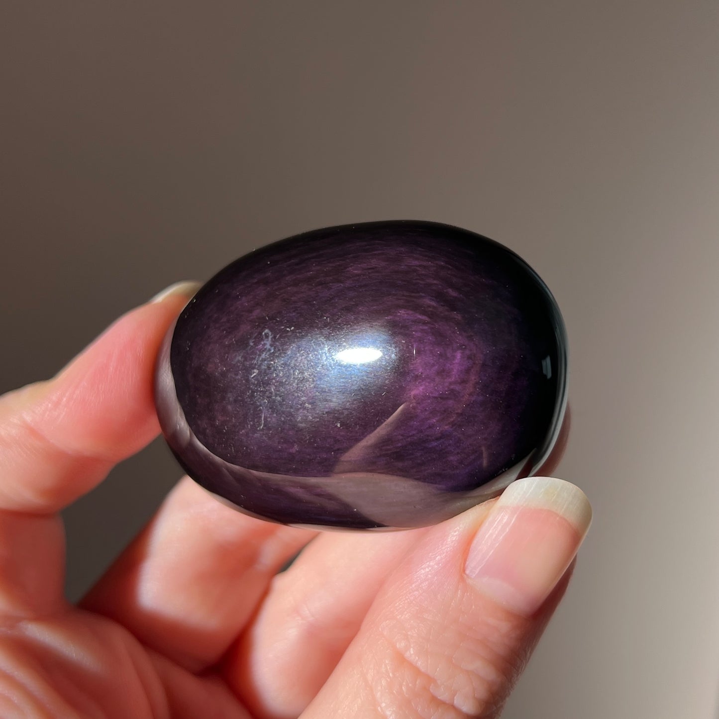 Rainbow Obsidian Palm | Velvet Obsidian Crystal Palmstone