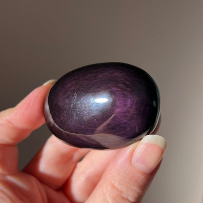 Rainbow Obsidian Palm | Velvet Obsidian Crystal Palmstone