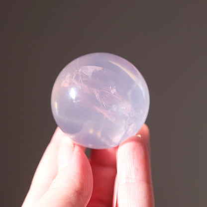 Girasol Rose Quartz Sphere | Mozambique Rose Quartz Crystal Sphere