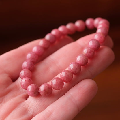 Rhodonite Bracelet | Red Rhodonite Crystal Stretch Bracelet