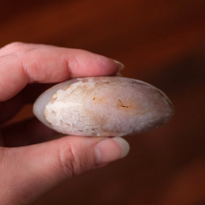 Pink Flower Agate Palm | Flower Agate Crystal Palm Stone