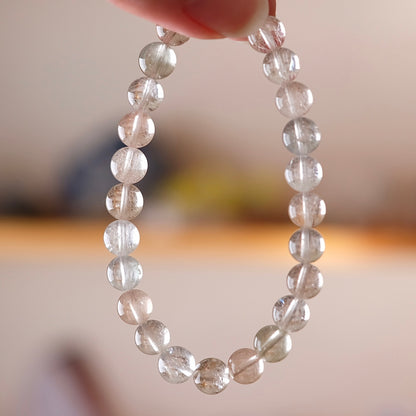 Silver Rutile Quartz Bracelet | Crystal Stretch Bracelet