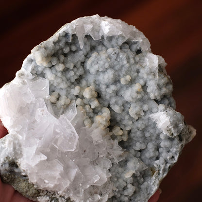 Tabular Calcite & Druzy Chalcedony Cluster | Calcite Crystal Specimen