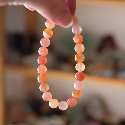 Yanyuan Agate Bracelet | Pink Agate Crystal Stretch Bracelet