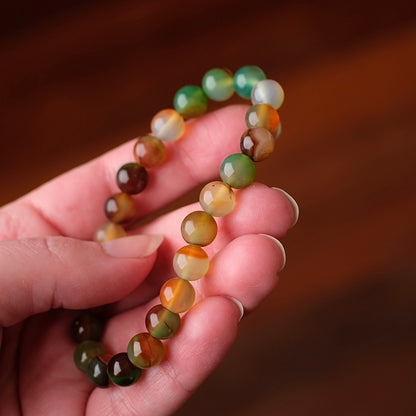 Autumn Chalcedony Bracelet | Agate Crystal Stretch Bracelet