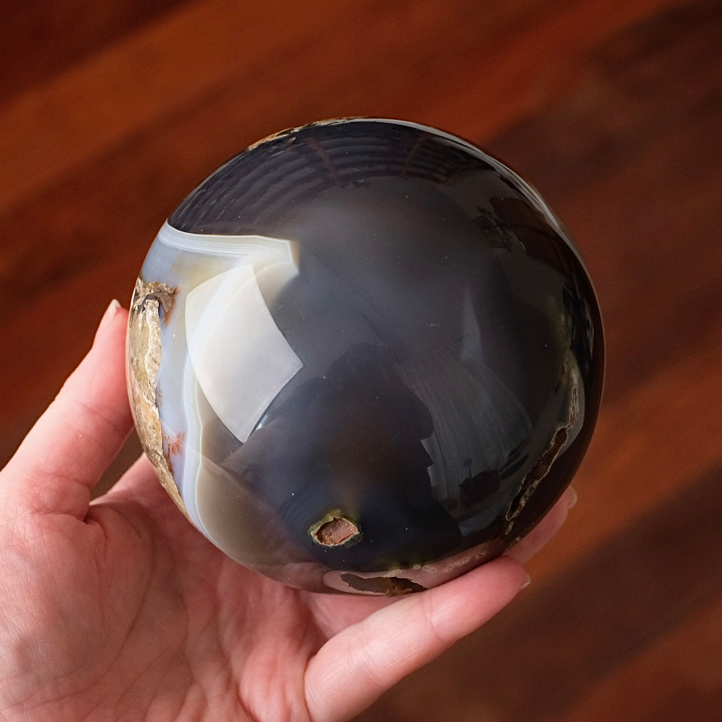 XL Geode Amethyst Sphere | Amethyst & Agate Crystal Sphere